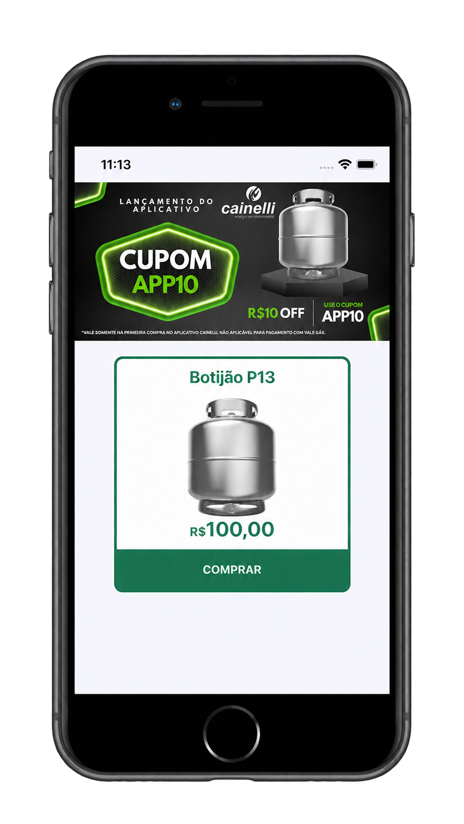 Interface do projeto Cainelli Comercial de Gás